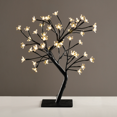 ^ "TREE WITH FLOWERS OF SILICONE"  36LED ΛΑΜΠΑΚ ΜΕ ΑΝΤΑΠΤΟΡΑ(24V DC)ΘΕΡΜΟ ΛΕΥΚΟ IP20 45cm 3m ΜΑΥΡΟ   -X1036141